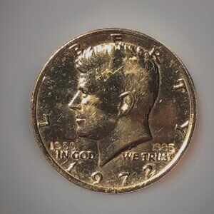Plated 1972 Kennedy Half Dollar - Stamped 1960 1985 - 25th Anniversary Election